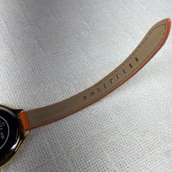 Michael Kors MK2275 Slim Runway Gold-tone Orange Leather Strap Women's Watch - Picture 12 of 12